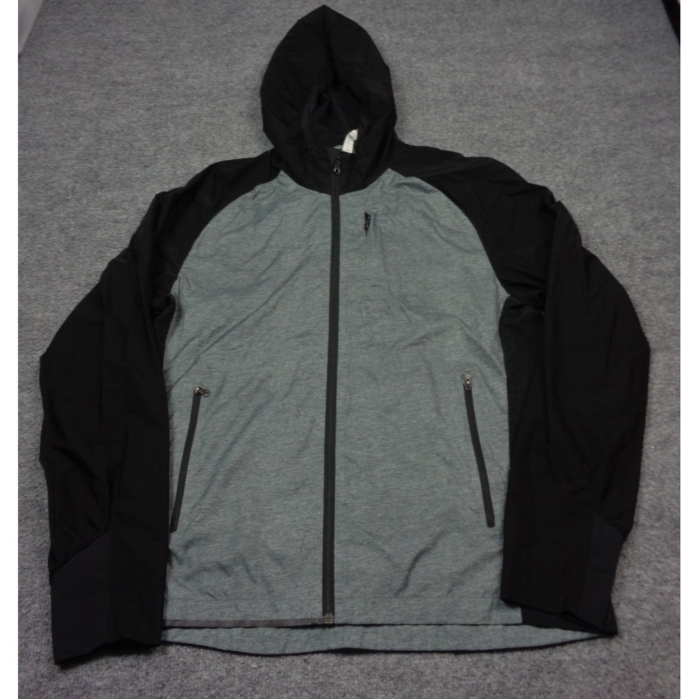 Lululemon Hooded Jacket Mens M Gray Windbreaker Waterproof Lightweight Pockets